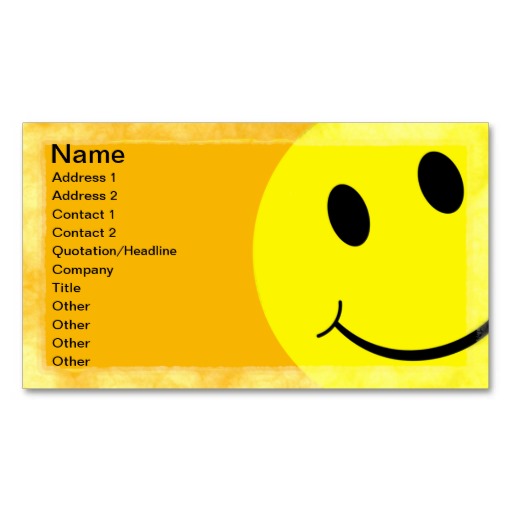 Smiley Face Business Cards, 385 Smiley Face Business Card Templates