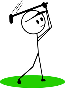 Stick People Clipart Image - Stick Figure Golfing