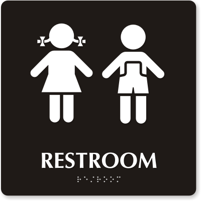 Unisex Pre-School Sign - Restroom Sign with Braille, SKU - SE-