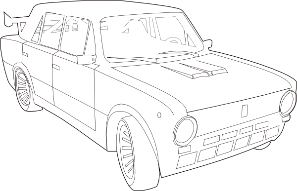 Car Lada Outline clip art - vector clip art online, royalty free ...