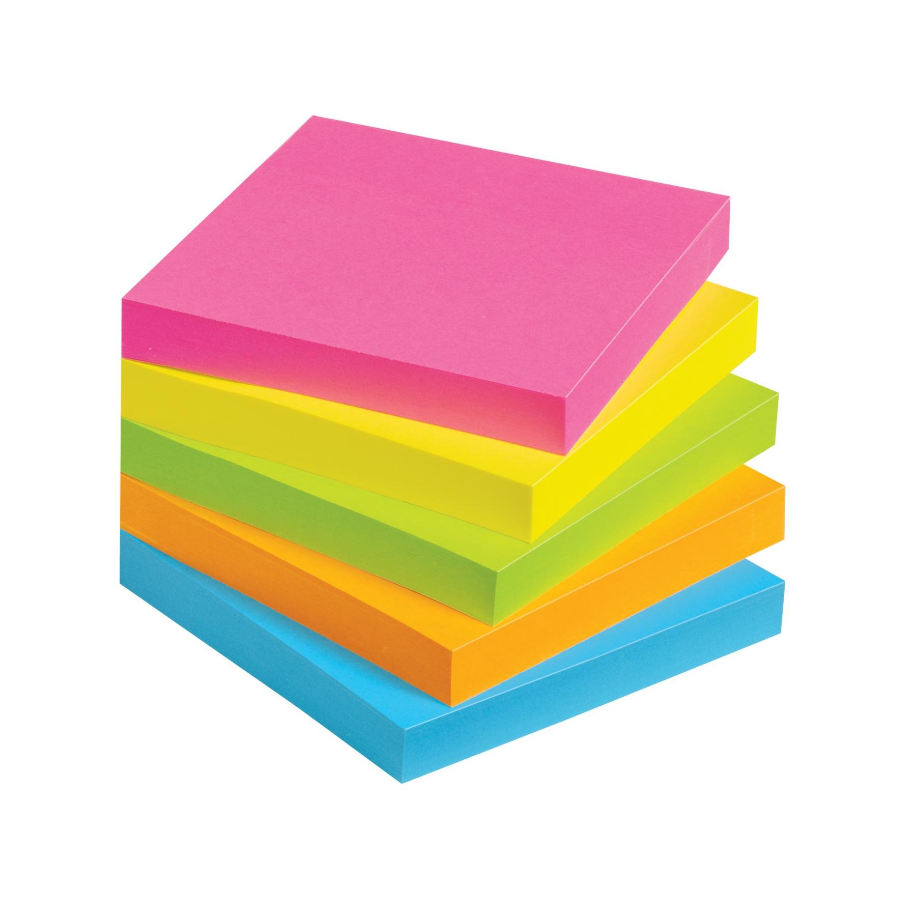 Avery Lay-Flat Sticky Notes, 3 x 3 Inches, Bright Colors, 450 ...