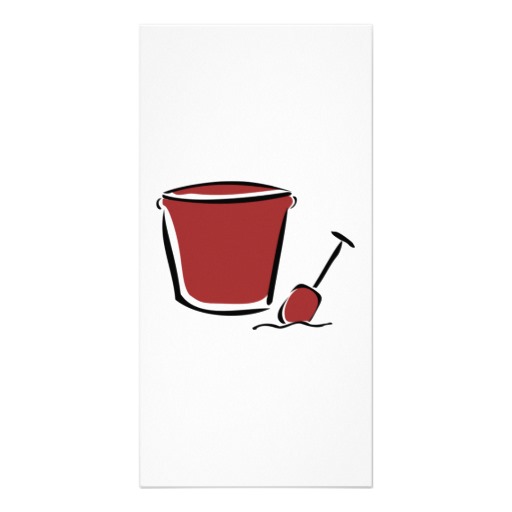 Sand Bucket and Shovel Photo Card Template from Zazzle.
