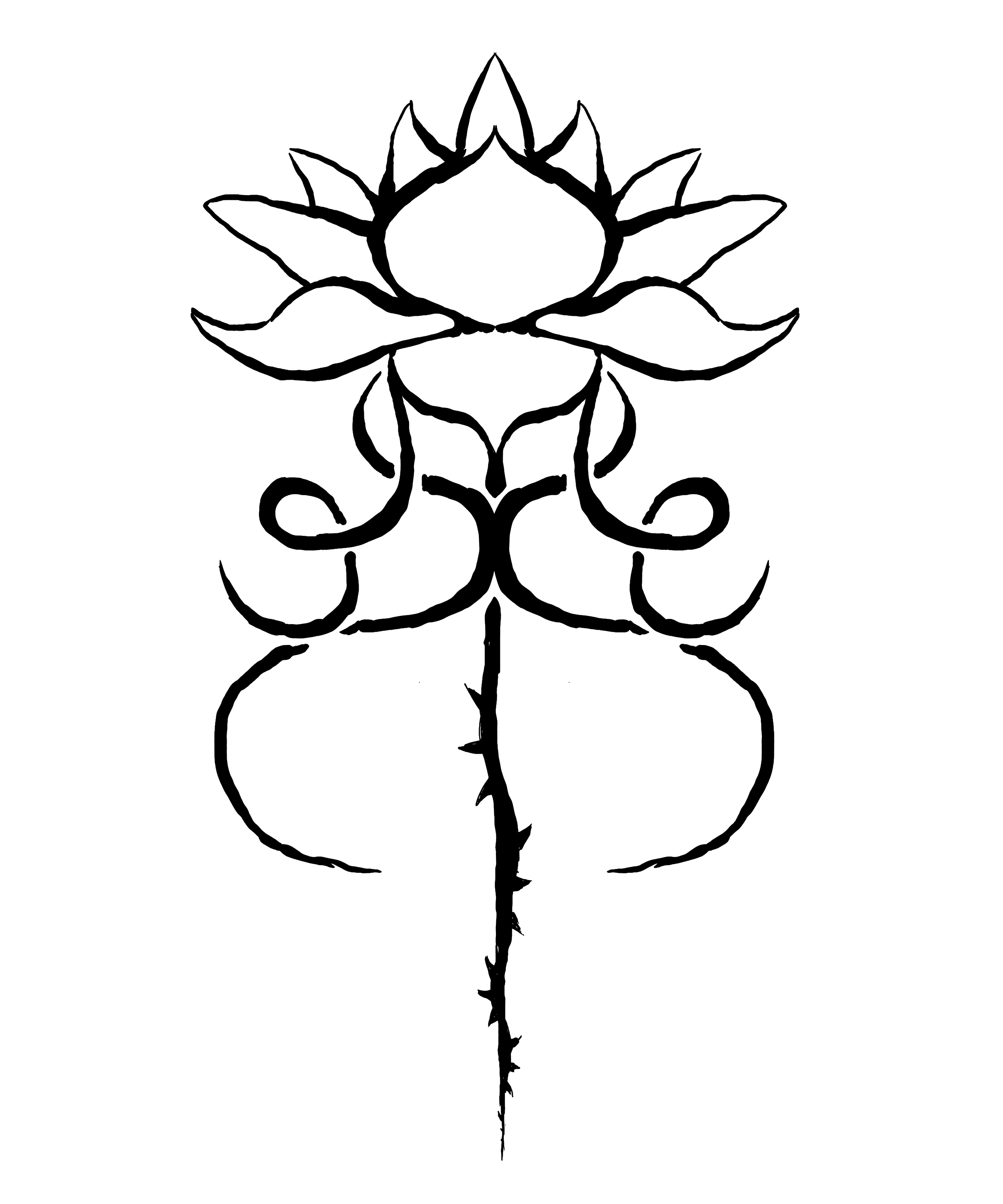 Lotus Flower Line Drawing - ClipArt Best