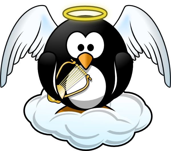 Heavenly Penguin clip art - vector clip art online, royalty free ...