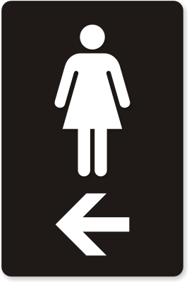 Women & Left Arrow TactileTouch™ Restroom Sign, SKU - SE-