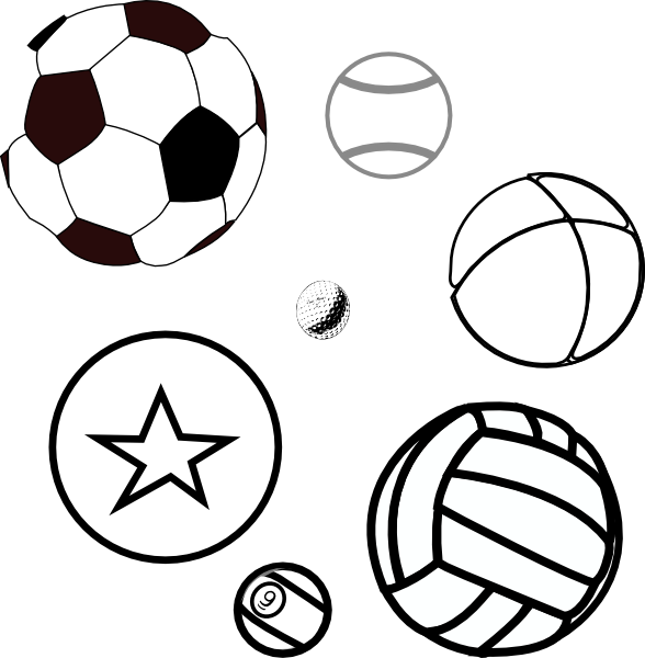 Coloring Book Balls clip art - vector clip art online, royalty ...