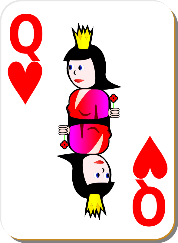 Clipart - White Deck: Queen of Hearts