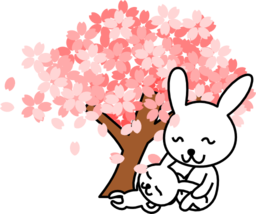 Cherry Blossoms Rabbit Clipart Royalty Free Public ...