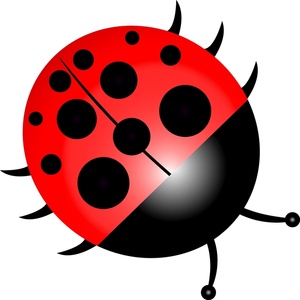 Ladybug Clipart Image - Pretty red lady bug with black spots