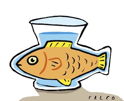 fishbowl By alexfalcocartoons | Media & Culture Cartoon | TOONPOOL
