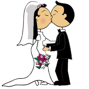 Bride And Groom Clipart Image - Asian Bride and Groom