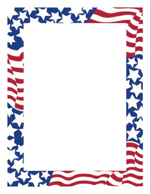 American flag with border clipart