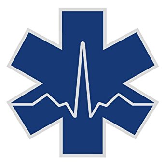 6 Pack - 2" Die Cut Blue Star of Life Decals w/Heartbeat - Star of ...