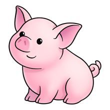 Smiling pig clipart