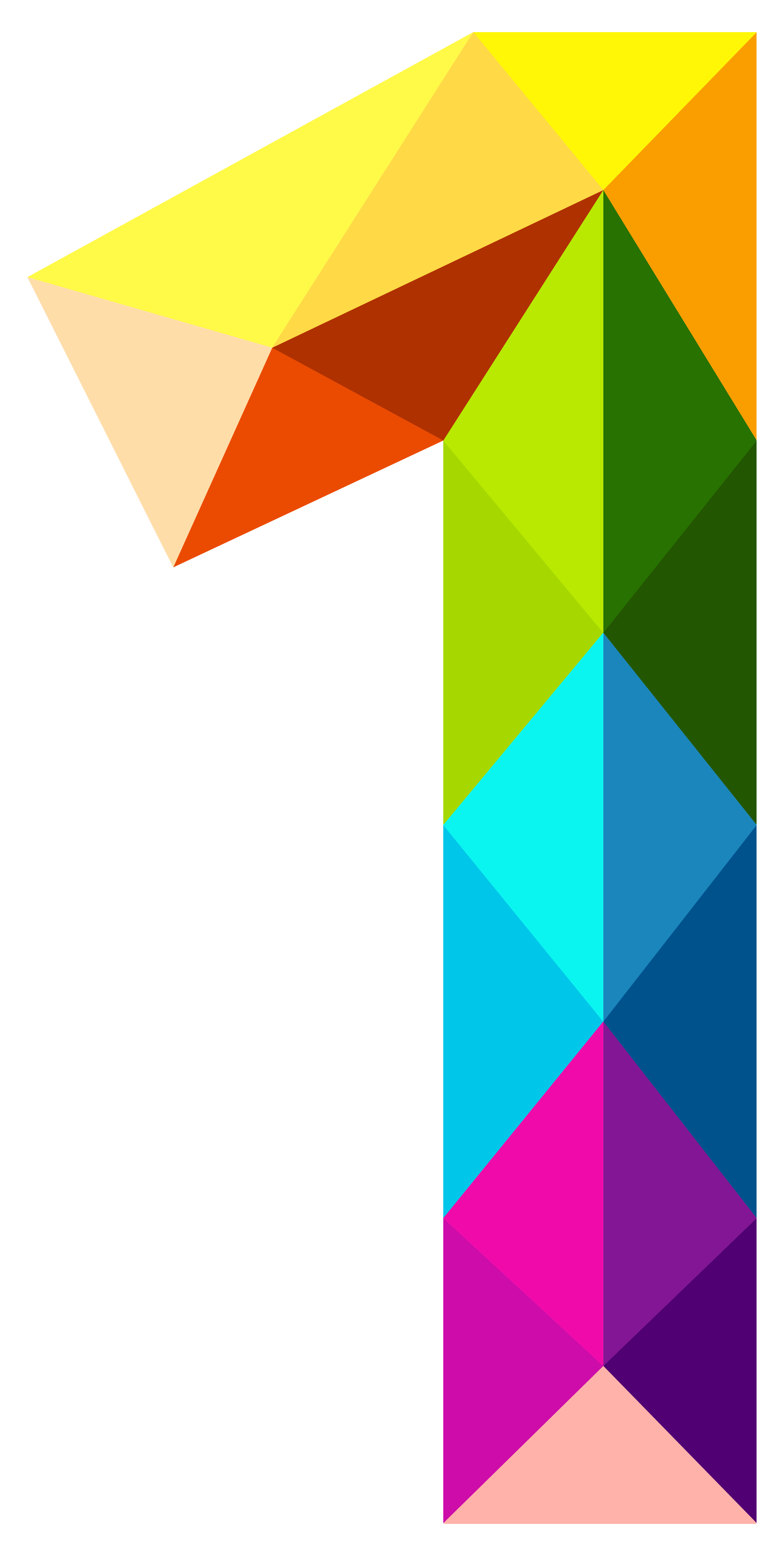 Colourful Triangles Number One PNG Clipart Image