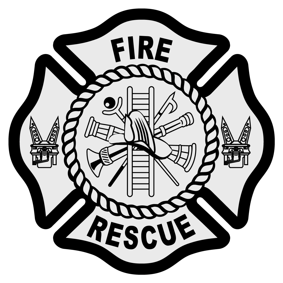 Fire Rescue Maltese Cross Decal - The Emergency Mall