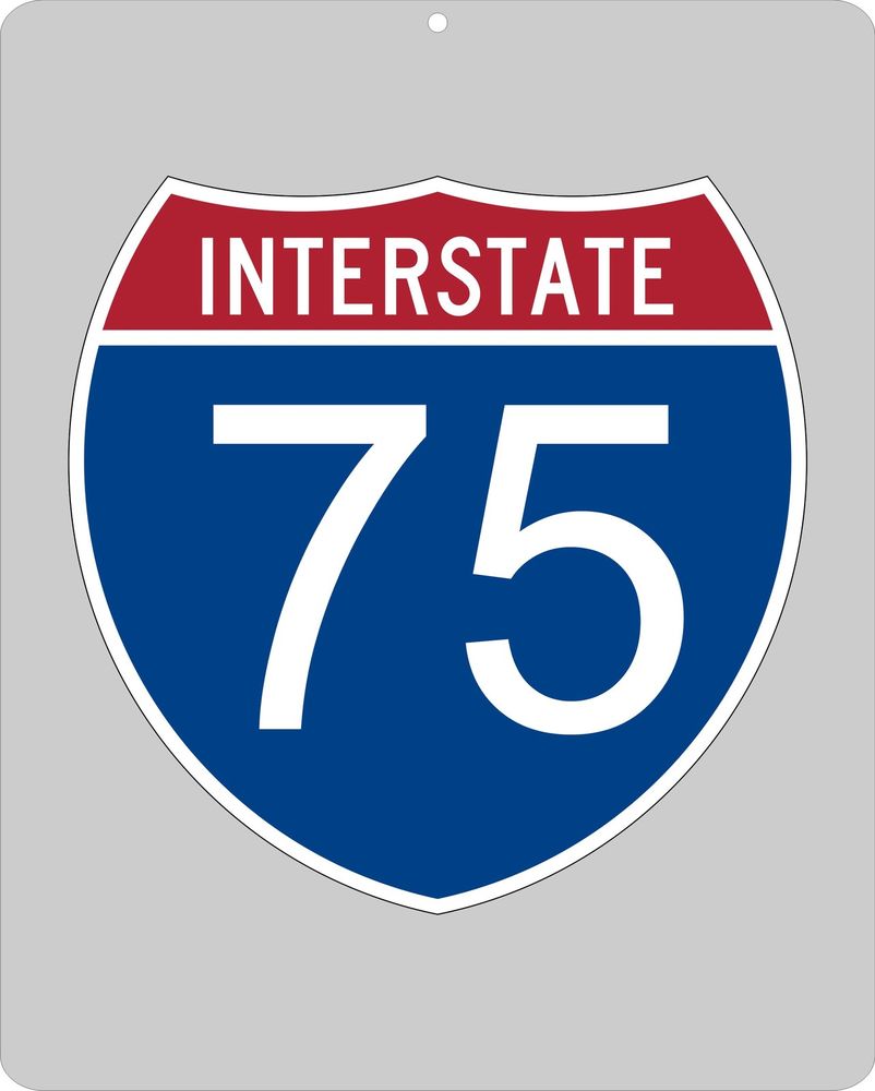 I-75 metal Interstate highway sign - Orlando to Atlanta to Detroit ...