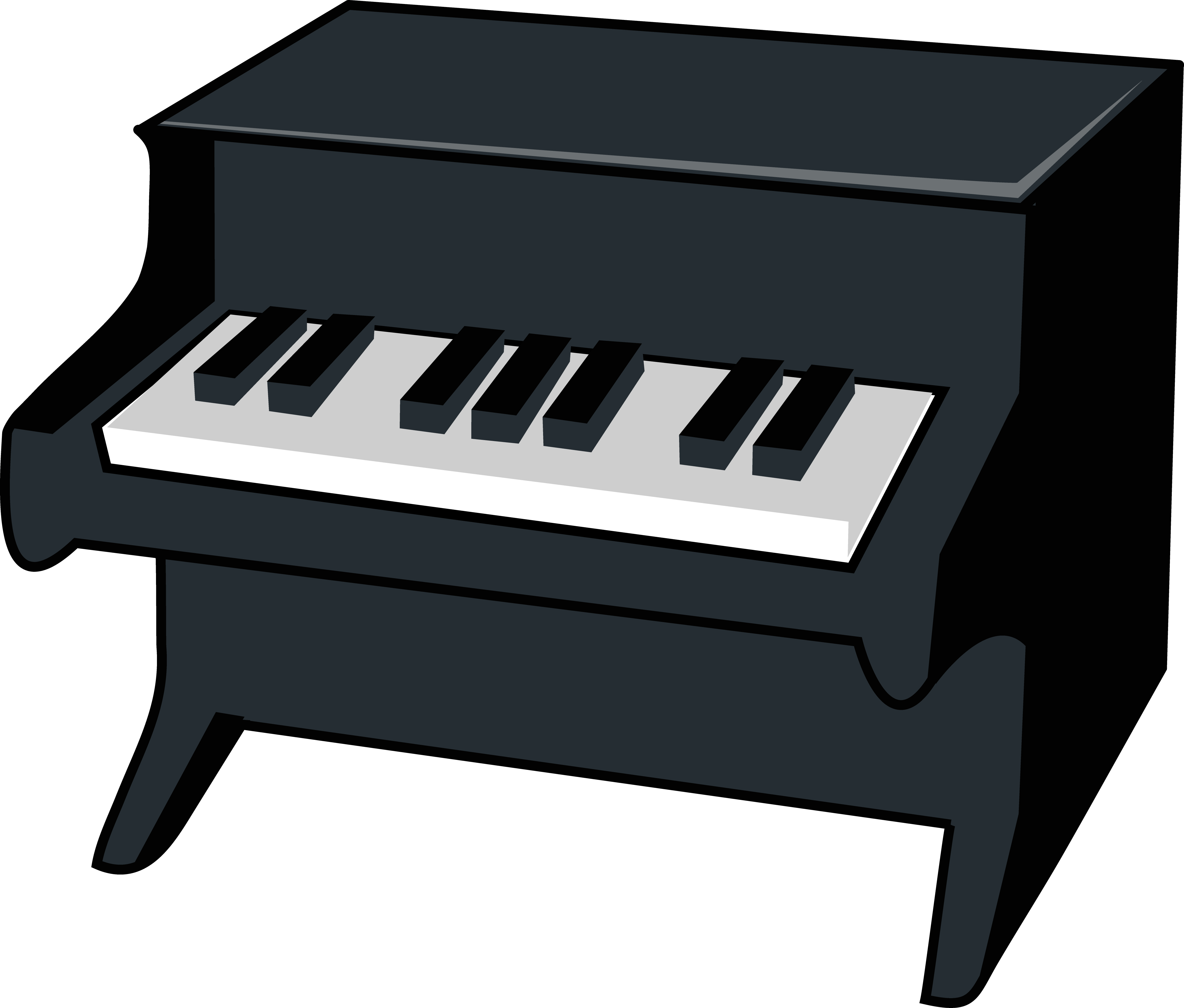 Piano Black And White Clipart