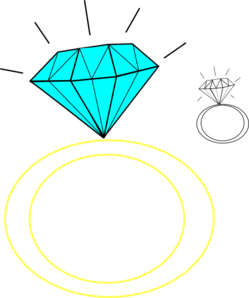 Blue diamond ring clipart