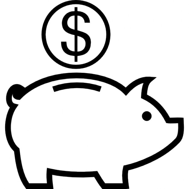 free piggy bank clipart black and white - photo #15
