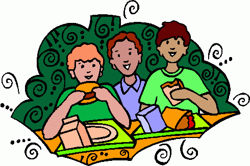 Friends eating lunch clipart