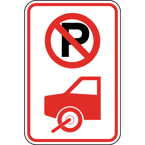 No Parking, Auto Boot Sign with Symbol PKE-18480 Parking Not Allowed