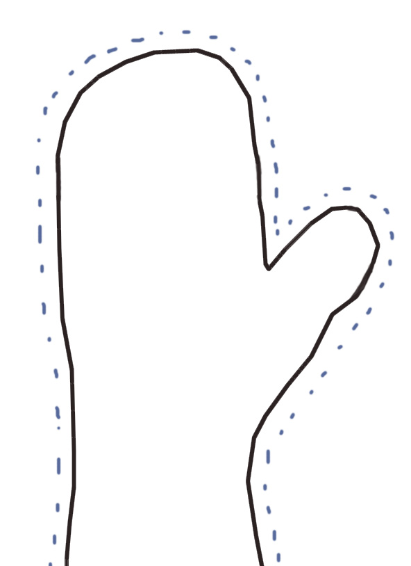 Mitten Outline Clipart