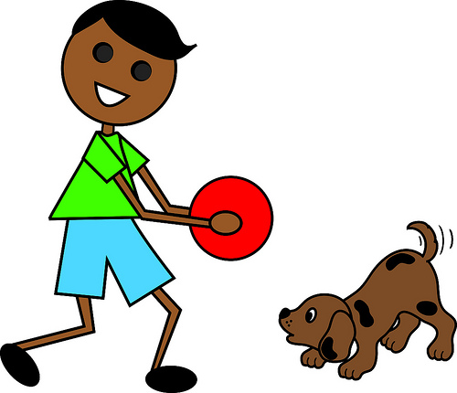 clipart boy and dog - photo #11