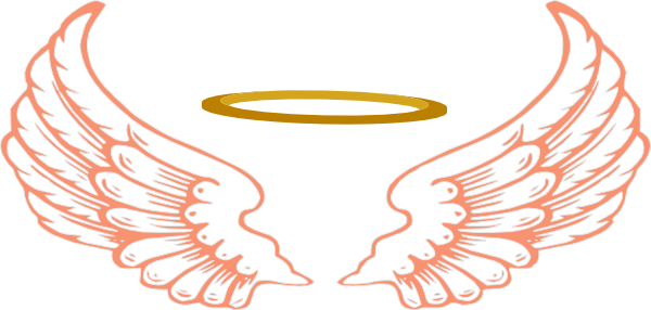 Angel wings with halo clip art