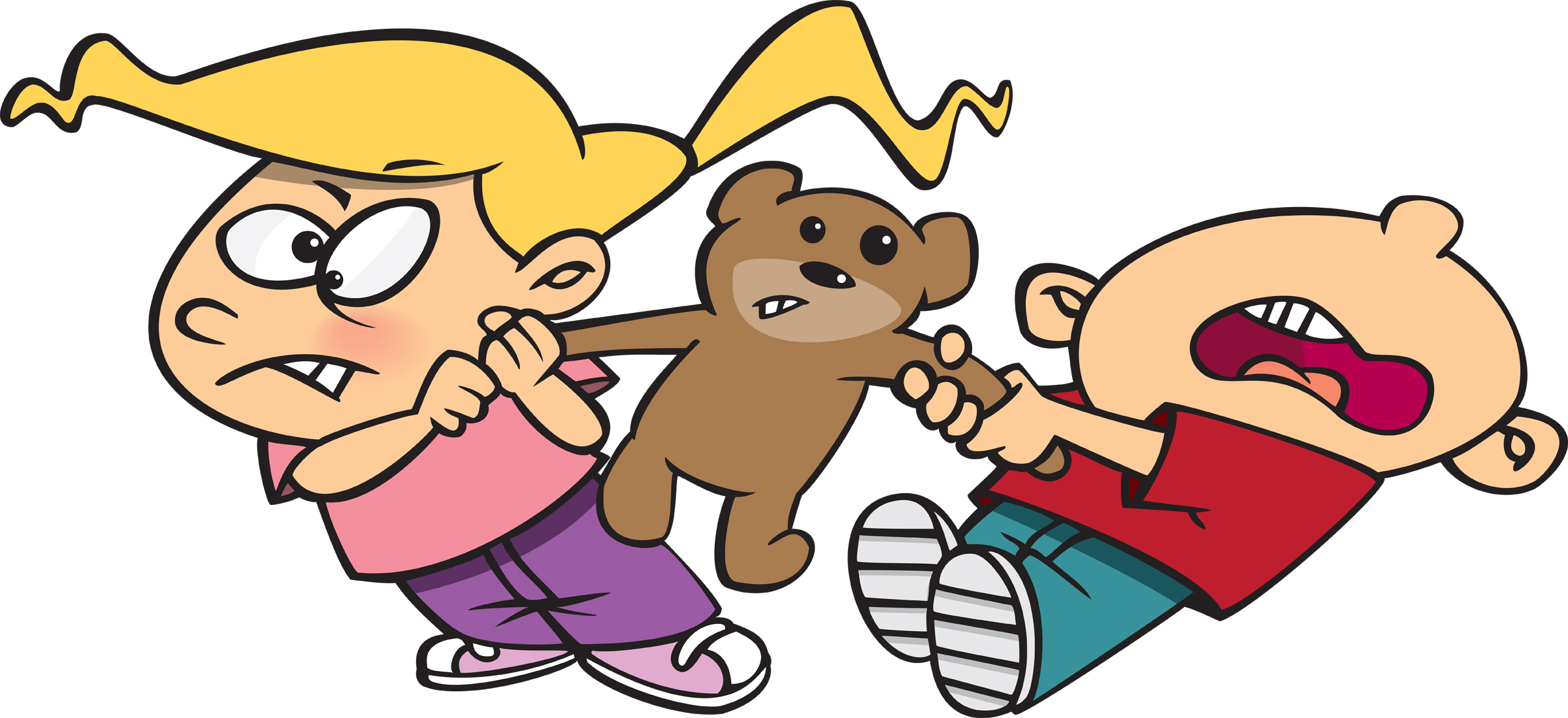 Kids pushing each other clipart