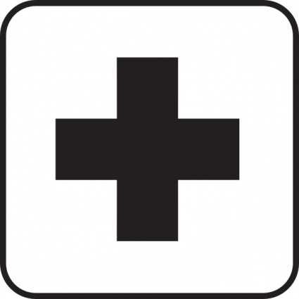 Sign Black Map Cross White Plus First Aid Hospital Free Vector ...