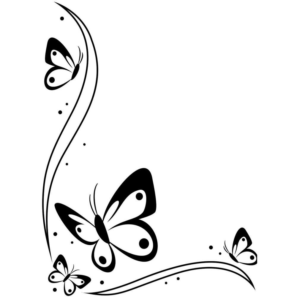 free black and white clipart of butterflies - photo #33