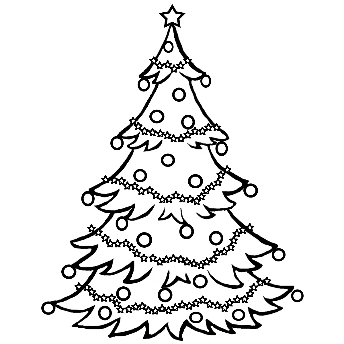 Christmas tree line clip art