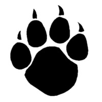Paw with Claws Team Mascot Stencil