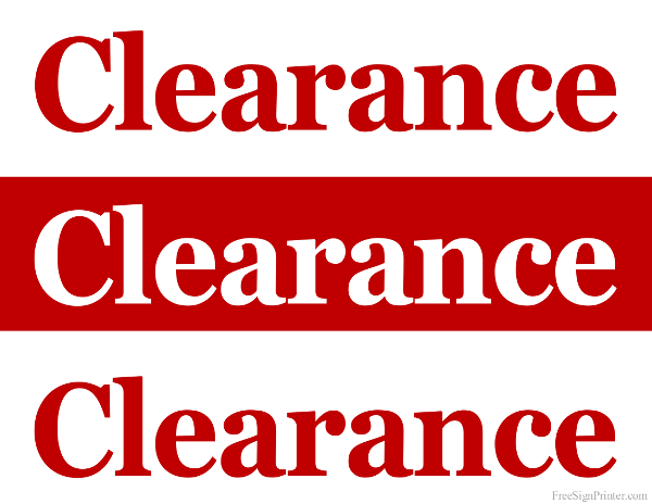 Clearance sale, Sale signs and Signs