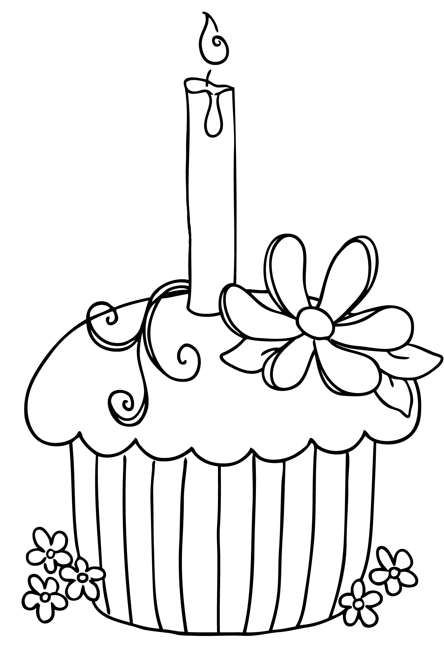 Cupcake Clipart Black And White