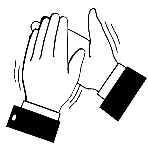 Black & White Clapping Hands clip art - vector clip art online ...