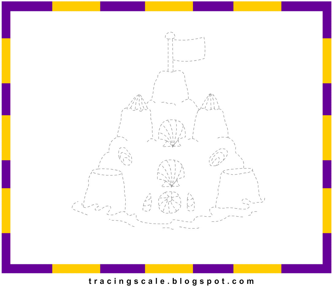 Free Sandcastle Printable Line tracing activities for kids