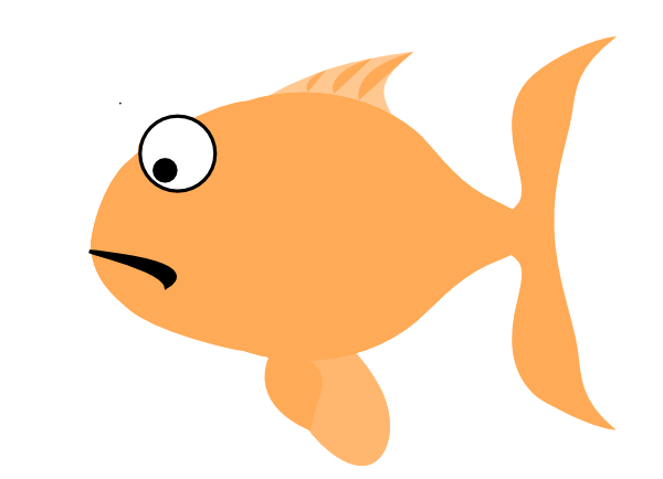 Orange Sad Fish Clip Art - vector clip art online ...