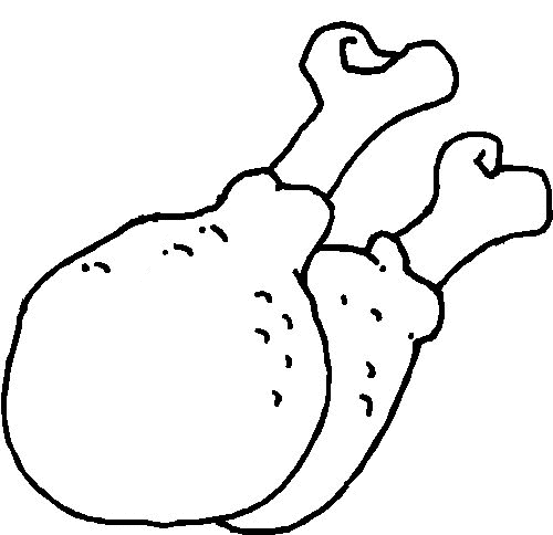 chicken leg clipart black and white - photo #2