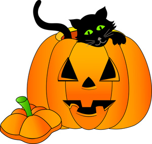 Jack O Lantern Clipart Image - Cute Black Kitten Inside Of A Jack ...