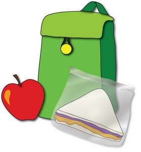 Backpack Clipart Image - Student's Backpack with Lunch - Sandwich ...