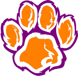 Tiger Paw White Orange Purple Clip Art Vector Clip Art Online ...