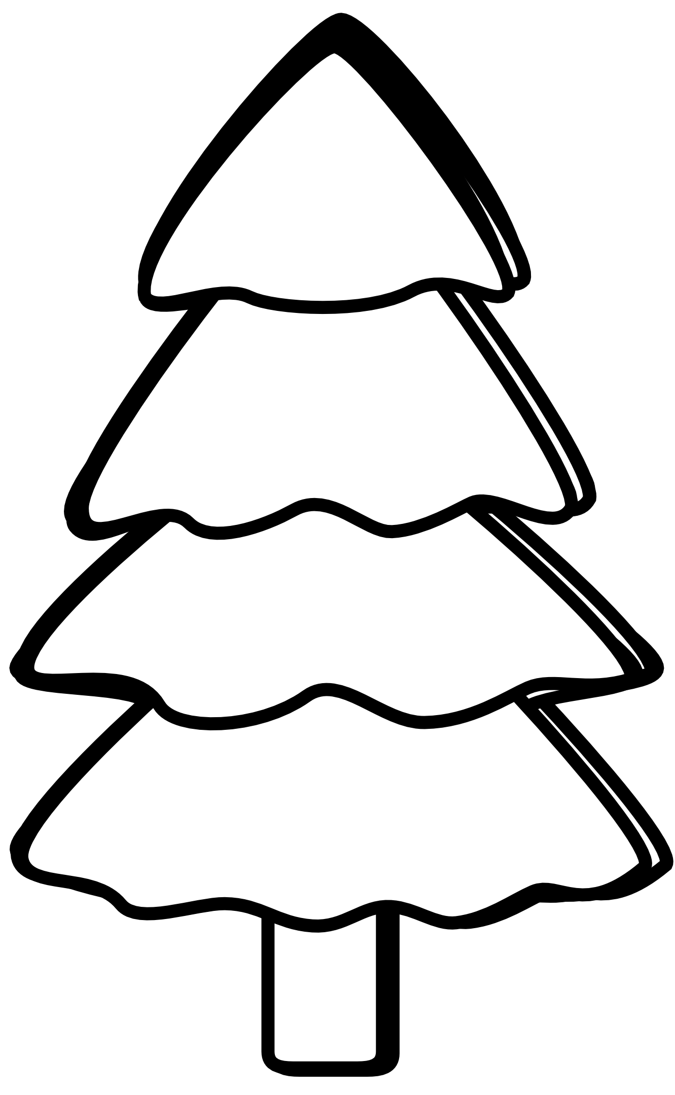 Harmonic Tree Black White Line Art Christmas Xmas Coloring Book ...