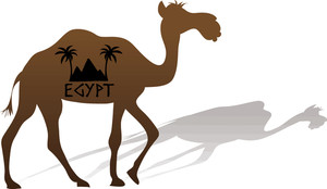 Camel Clipart Image - Clip art image of a camel walking with the ...