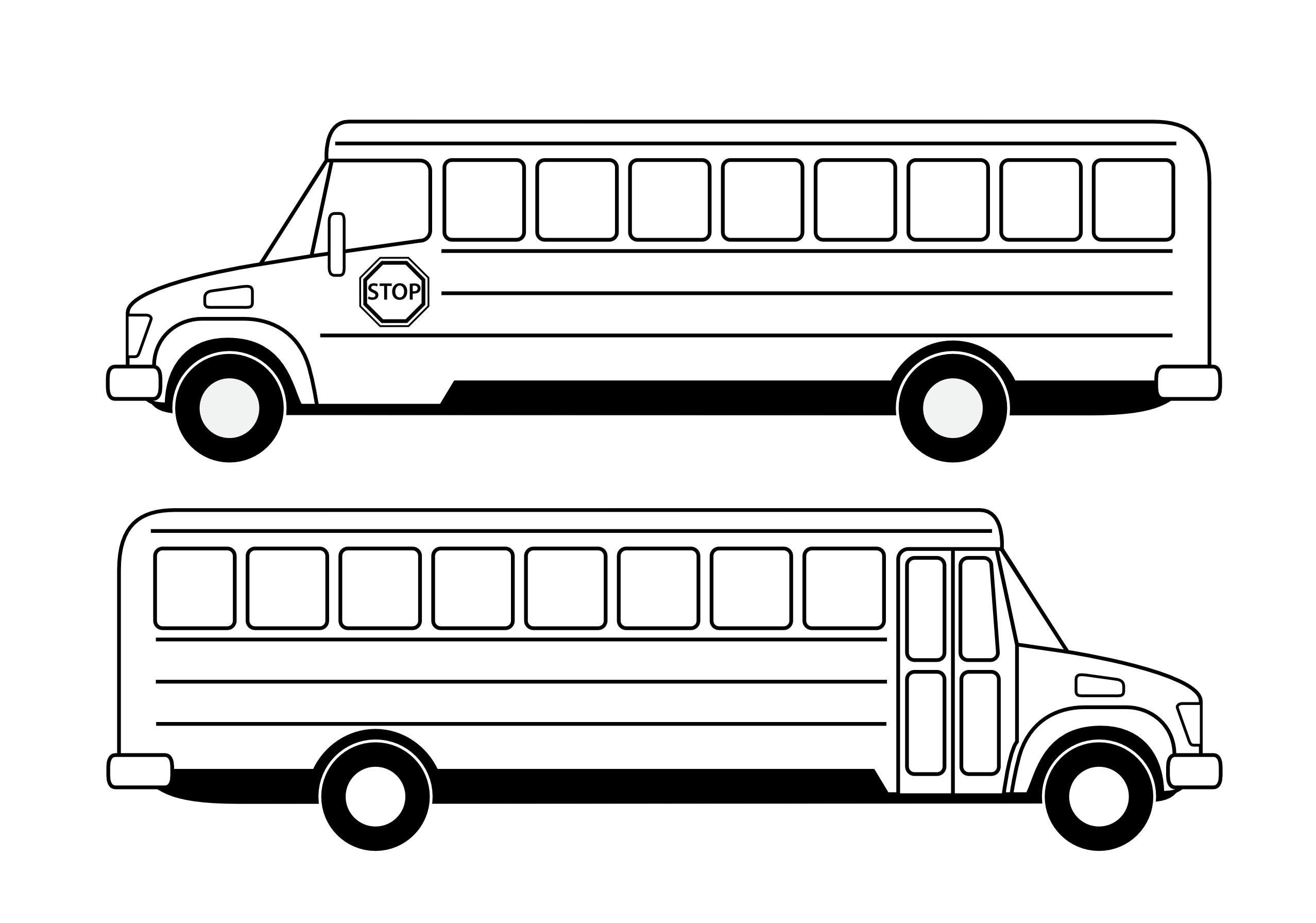 clipart school bus black and white - photo #4