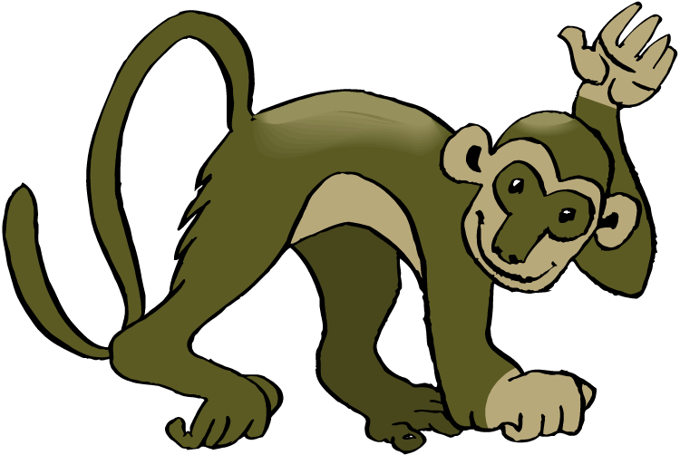 monkey clipart black and white free - photo #45