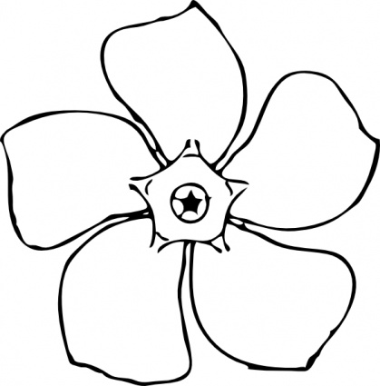 Flower outline clip art black and white