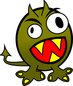 Small Funny Angry Monster Clip Art - vector clip art ...