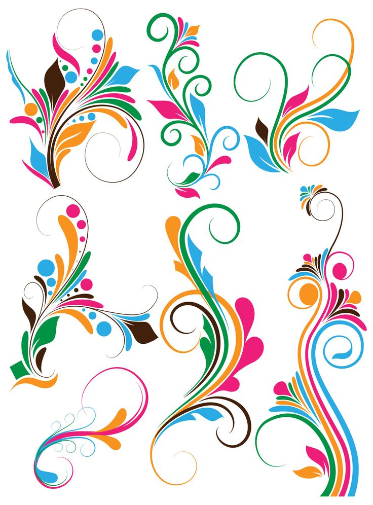 Flower Swirl Clip Art | Free Photoshop » Flourish swirls Vectors ...